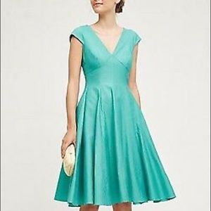 ANTHROPOLOGIE Green Paimpont Silk Dress